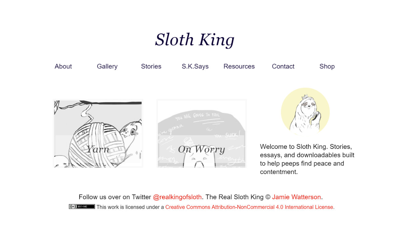 The Sloth King - a resource hub
